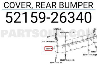 Toyota 5215926340 COVER, REAR BUMPER