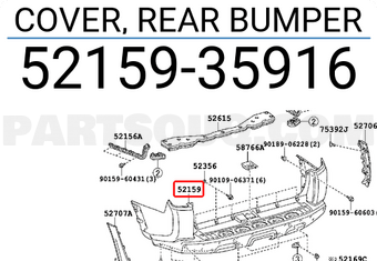 Toyota 5215935916 COVER, REAR BUMPER