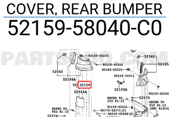 Toyota 5215958040C0 COVER, REAR BUMPER