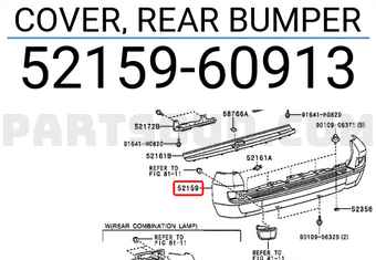 Toyota 5215960913 COVER, REAR BUMPER
