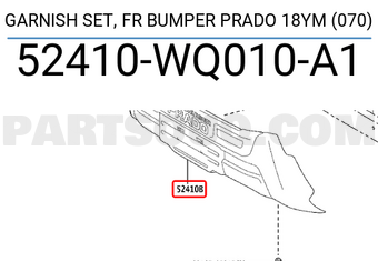 Toyota 52410WQ010A1 GARNISH SET, FR BUMPER PRADO 18YM (070)