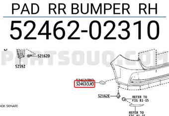 Toyota 5246202310 PAD RR BUMPER RH
