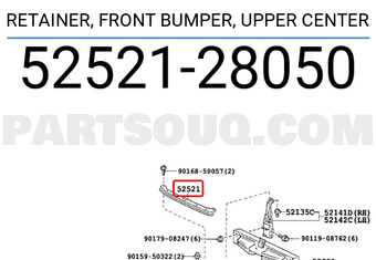 Toyota 5252128050 RETAINER, FRONT BUMPER, UPPER CENTER