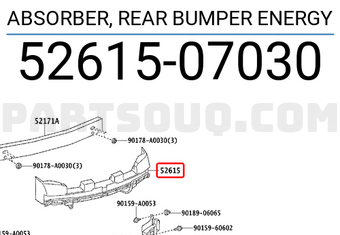 Toyota 5261507030 ABSORBER, REAR BUMPER ENERGY