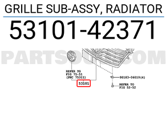 Toyota 5310142371 GRILLE SUB-ASSY, RADIATOR