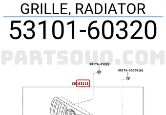 Toyota 5310160320 GRILLE, RADIATOR