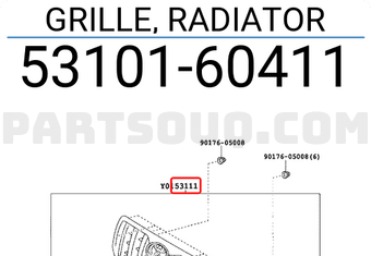 Toyota 5310160411 GRILLE, RADIATOR