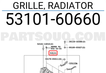 Toyota 5310160660 GRILLE, RADIATOR