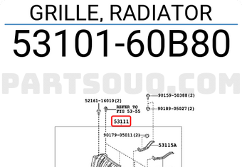 Toyota 5310160B80 GRILLE, RADIATOR