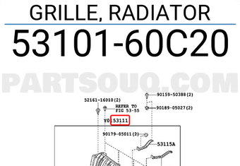 Toyota 5310160C20 GRILLE, RADIATOR