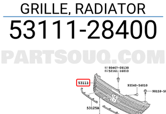 Toyota 5311128400 GRILLE, RADIATOR