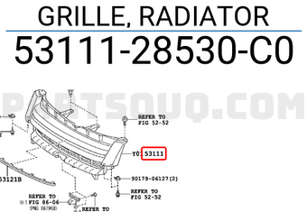 Toyota 5311128530C0 GRILLE, RADIATOR
