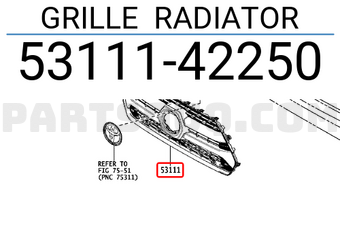 Toyota 5311142250 GRILLE RADIATOR
