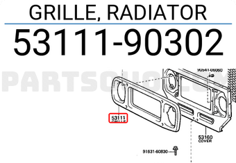 Toyota 5311190302 GRILLE, RADIATOR