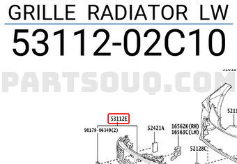 Toyota 5311202C10 GRILLE RADIATOR LW
