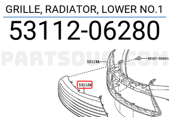 Toyota 5311206280 GRILLE, RADIATOR