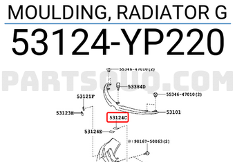Toyota 53124YP220 MOULDING, RADIATOR G
