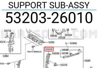 Toyota 5320326010 SUPPORT SUB-ASSY