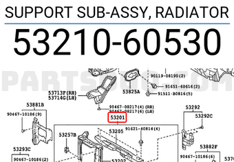 Toyota 5321060530 SUPPORT SUB-ASSY, RADIATOR