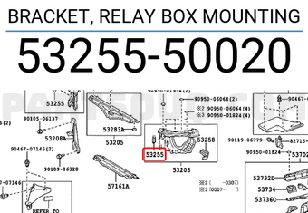 Toyota 5325550020 BRACKET, RELAY BOX MOUNTING