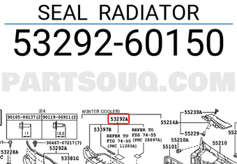 Toyota 5329260150 SEAL RADIATOR