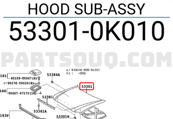 Toyota 533010K010 HOOD SUB-ASSY