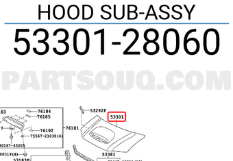 Toyota 5330128060 HOOD SUB-ASSY