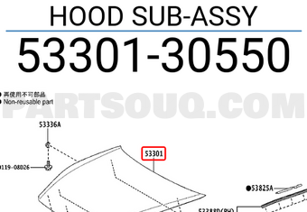 Toyota 5330130550 HOOD SUB-ASSY