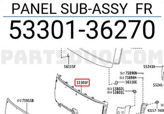 Toyota 5330136270 PANEL SUB-ASSY FR