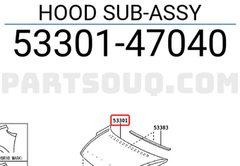 Toyota 5330147040 HOOD SUB-ASSY