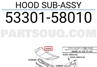 Toyota 5330158010 HOOD SUB-ASSY
