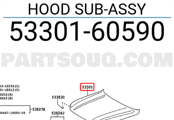 Toyota 5330160590 HOOD SUB-ASSY