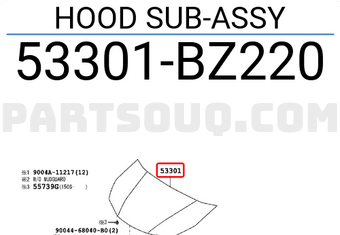 Toyota 53301BZ220 HOOD SUB-ASSY