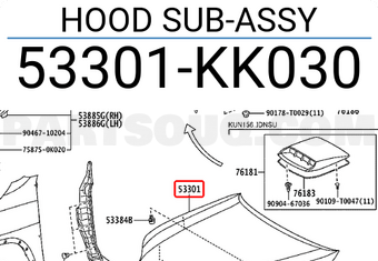Toyota 53301KK030 HOOD SUB-ASSY