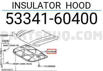 Toyota 5334160400 INSULATOR HOOD