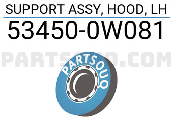 Toyota 534500W081 SUPPORT ASSY, HOOD, LH