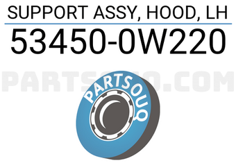 Toyota 534500W220 SUPPORT ASSY, HOOD, LH