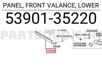 Toyota 5390135220 PANEL, FRONT VALANCE, LOWER