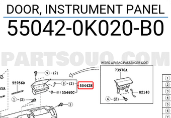 Toyota 550420K020B0 DOOR, INSTRUMENT PANEL