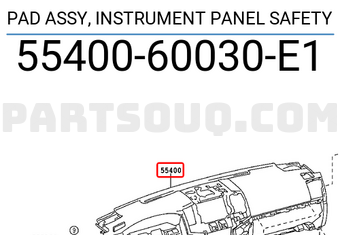 Toyota 5540060030E1 PAD ASSY, INSTRUMENT PANEL SAFETY