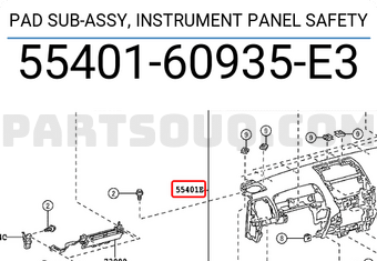 Toyota 5540160935E3 PAD SUB-ASSY, INSTRUMENT PANEL SAFETY