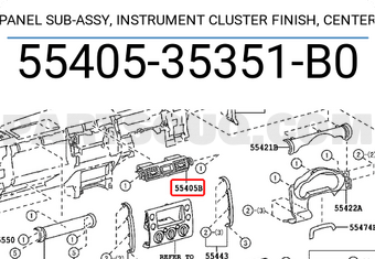 Toyota 5540535351B0 PANEL SUB-ASSY, INSTRUMENT CLUSTER FINISH, CENTER