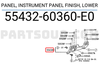Toyota 5543260360E0 PANEL, INSTRUMENT PANEL FINISH, LOWER