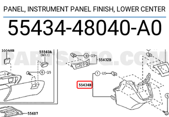 Toyota 5543448040A0 PANEL, INSTRUMENT PANEL FINISH, LOWER CENTER