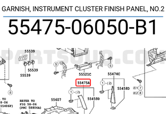 Toyota 5547506050B1 GARNISH, INSTRUMENT CLUSTER FINISH PANEL, NO.2