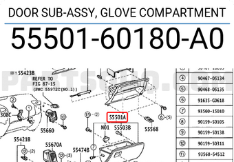 Toyota 5550160180A0 DOOR SUB-ASSY, GLOVE COMPARTMENT