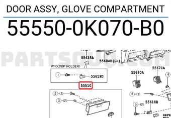 Toyota 555500K070B0 DOOR ASSY, GLOVE COMPARTMENT
