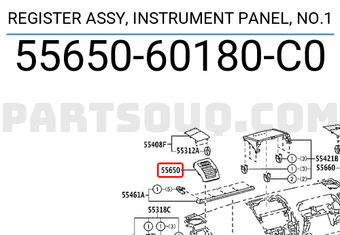 Toyota 5565060180C0 REGISTER ASSY, INSTRUMENT PANEL, NO.1