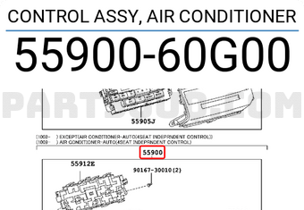 Toyota 5590060G00 CONTROL ASSY, AIR CONDITIONER