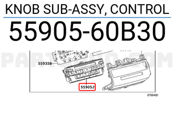 Toyota 5590560B30 KNOB SUB-ASSY, CONTROL